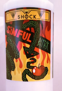 Etichette personalizzate in bobina. Sinful, bitter di Shock Bar