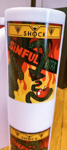 Etichette personalizzate in bobina. Sinful, bitter di Shock Bar