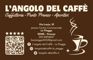 Retro del biglietto da visita del bar L'Angolo del Caffè