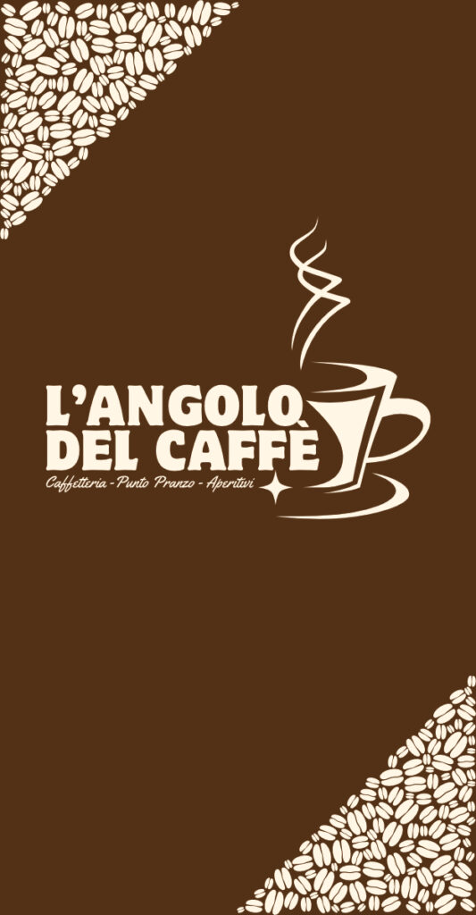 Grafiche coordinate Firenze. Copertina menù del bar L'Angolo del Caffè